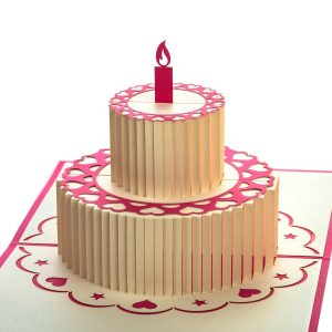 Postal Pop Up Bolo de Aniversário