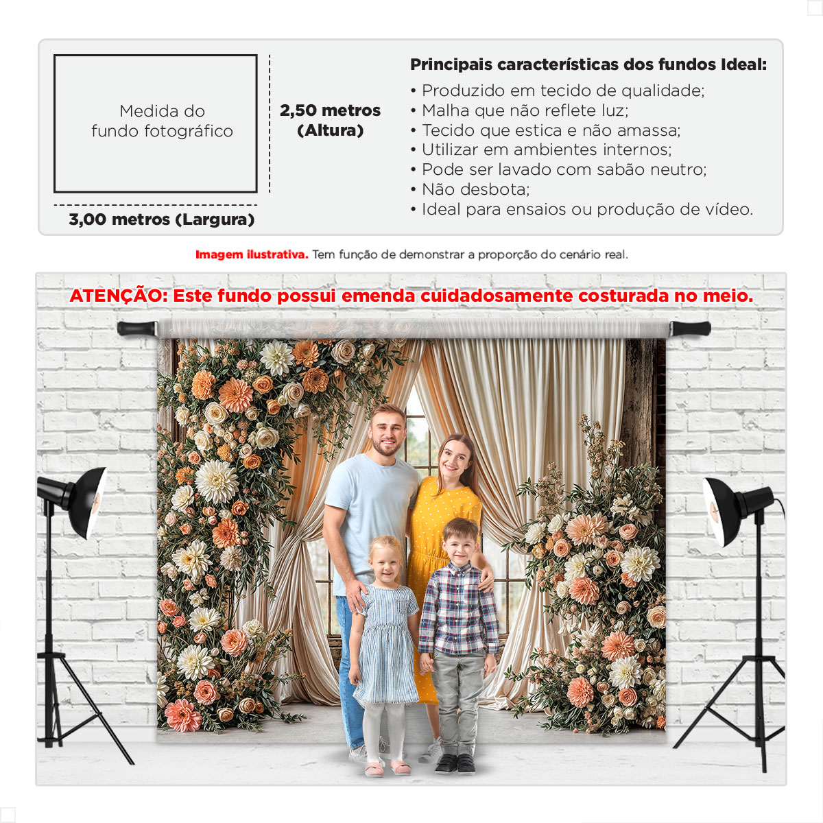 Fundo Fotográfico Dia das Mães Cortina Floral – FDM-143 - Image 3