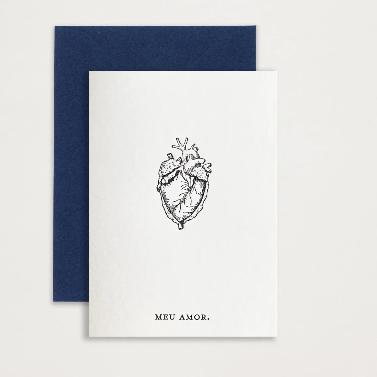 Mini Cartão Meu amor em letterpress