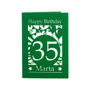 Postal de Aniversário Verde